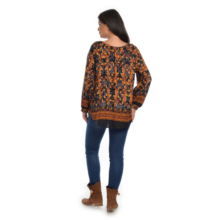 Bluza Dama Multicolora cu Imprimeu Combinat Bluza Dama Multicolora cu Imprimeu Combinat