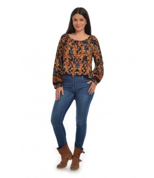 Bluza Dama Multicolora cu Imprimeu Combinat