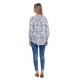 Bluza Dama, Alb Bleumarin Ampla cu model Bluza Dama, Alb Bleumarin Ampla cu model