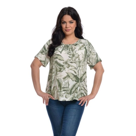 Bluza Dama, Model Floral Verde Bluza Dama, Model Floral Verde
