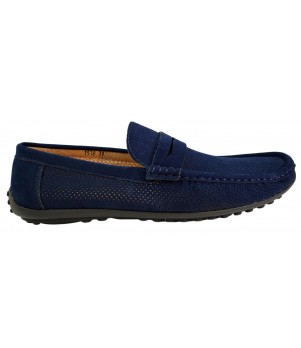 Mocasini Barbatesti, Bleumarin, Perforati din piele intoarsa Royal