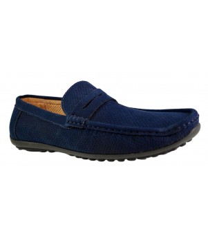 Mocasini Barbatesti, Bleumarin, Perforati din piele intoarsa Royal