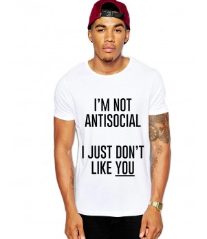 Tricou alb barbati - I'm not antisocial