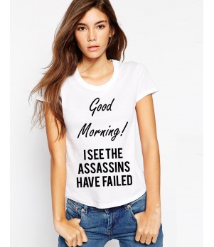 Tricou dama alb - Assassins faild