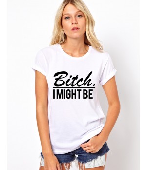 Tricou dama alb - Bitch