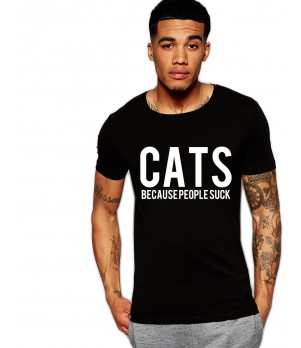 Tricou negru barbati - Cats