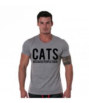 Tricou gri barbati - Cats