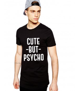 Tricou negru barbati - Cute but PSYCHO