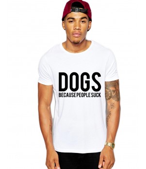 Tricou barbati alb - Dogs