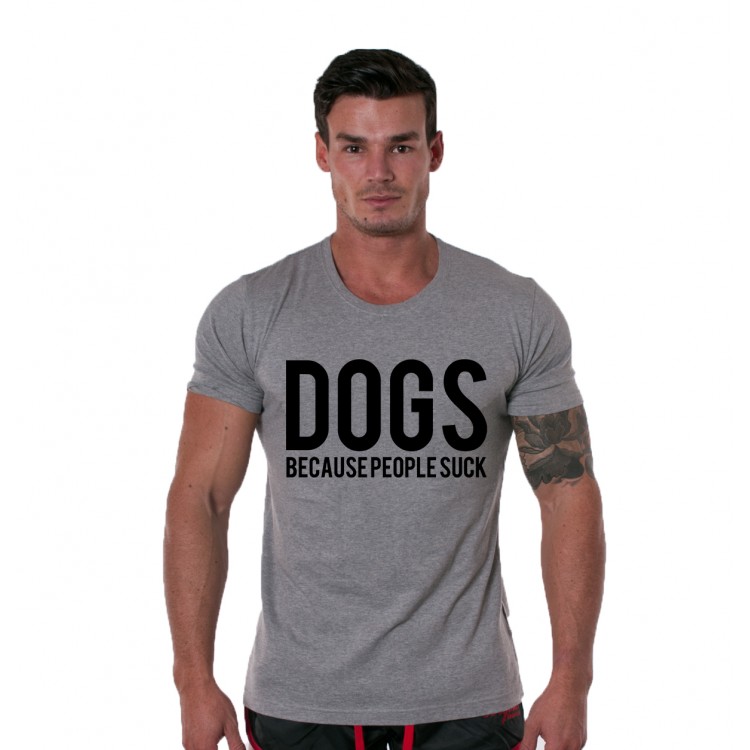 Tricou gri barbati - Dogs