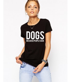 Tricou dama negru - DOGS