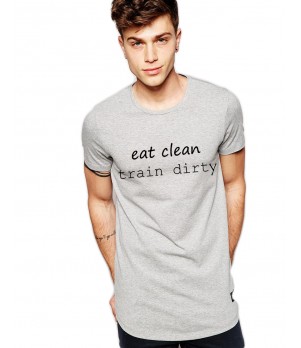 Tricou gri barbati - Eat Clean Train Dirty