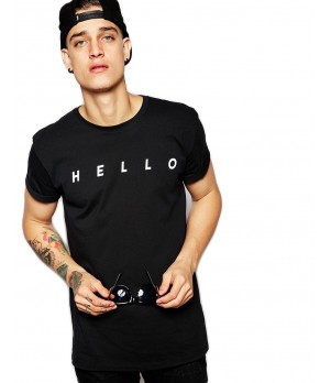 Tricou negru barbati - HELLO