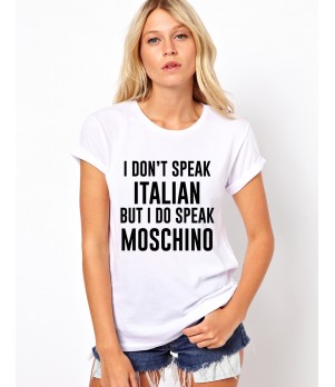 Tricou dama alb  - I speak