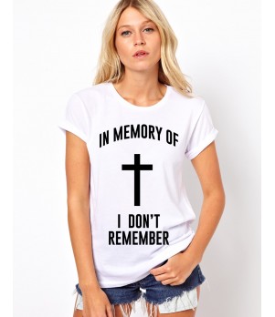 Tricou dama alb -  In memory 