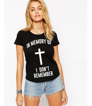 Tricou dama negru - In memory 