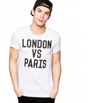 Tricou alb barbati - London vs Paris