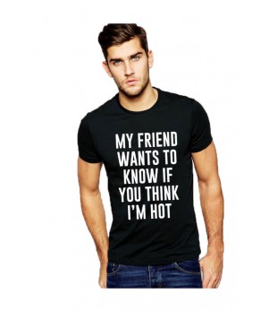 Tricou negru barbati - My Friend Wants To Know