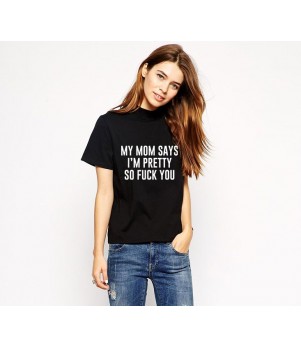 Tricou dama negru -  My MOM says