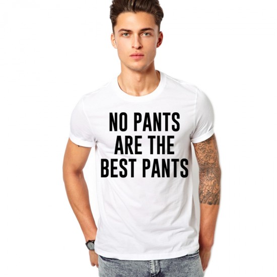 Tricou alb barbati - No pants Tricou alb barbati - No pants