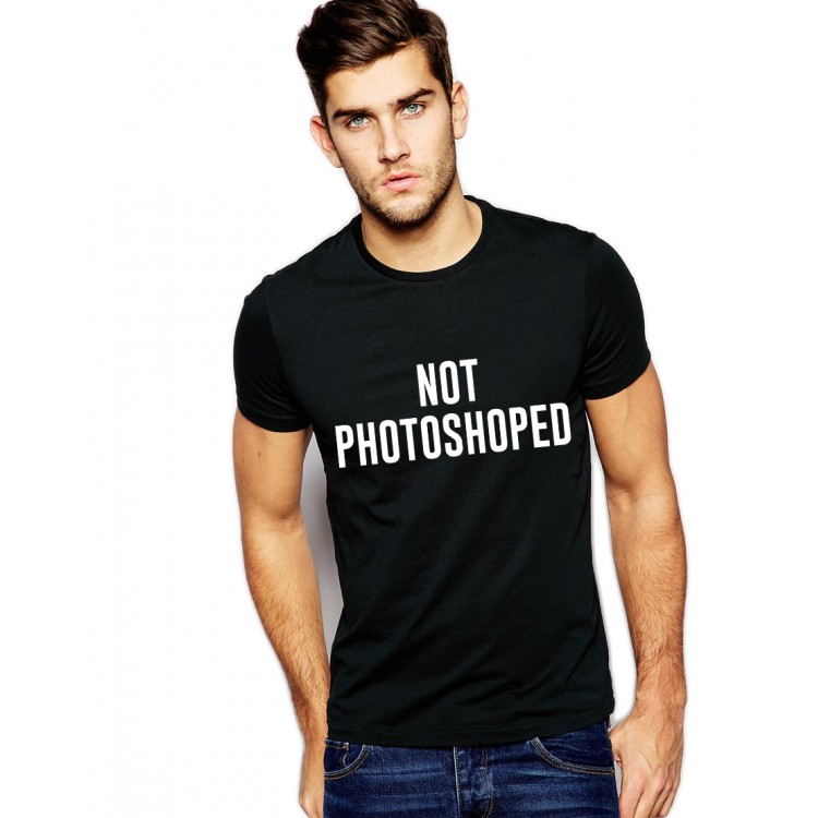 Tricou negru barbati  - Not Photoshoped