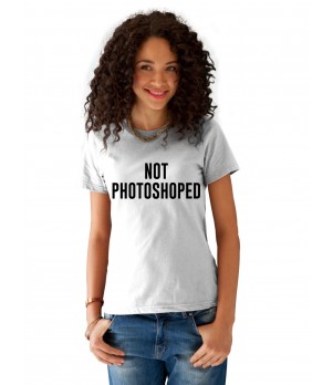 Tricou dama alb  -  NOT PHOTOSHOPED