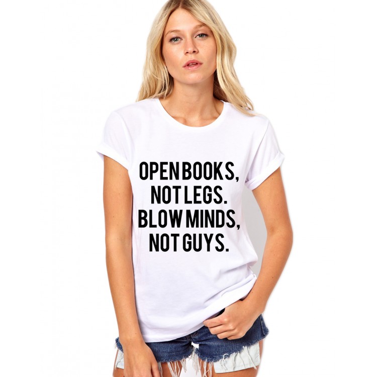 Tricou dama alb - Open Books Tricou dama alb - Open Books