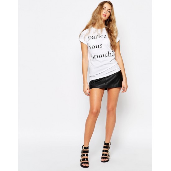 Tricou dama alb - Parles vous brunch Tricou dama alb - Parles vous brunch