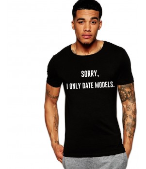 Tricou negru barbati  - Sorry, i only date models