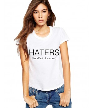 Tricou dama alb -  HATERS