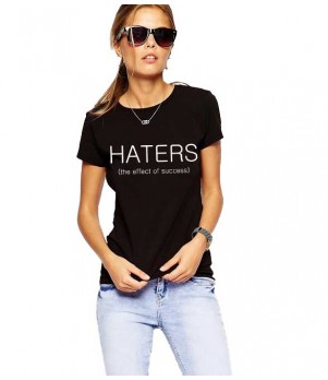 Tricou dama negru  - HATERS