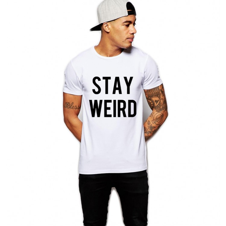 Tricou alb barbati - Stay Wired