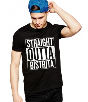 Tricou negru barbati - Straight Outta Bistrita