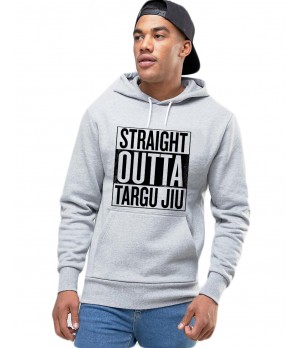 Hanorac Barbati Gri - Straight Outta Targu Jiu