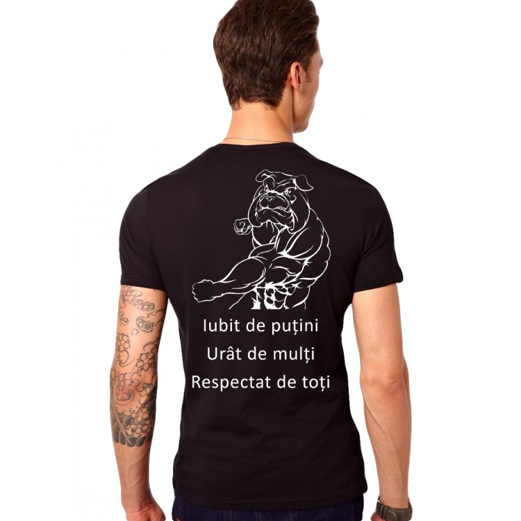 Tricou Negru Barbati - Iubit, urat dar respectat