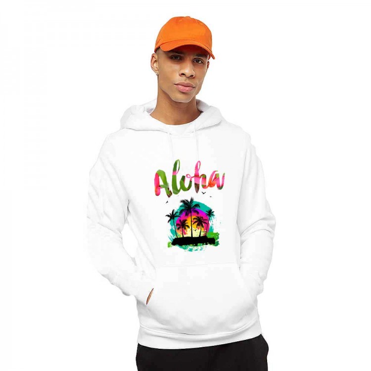 Hanorac Barbati Alb - Aloha Exotic Hanorac Barbati Alb - Aloha Exotic