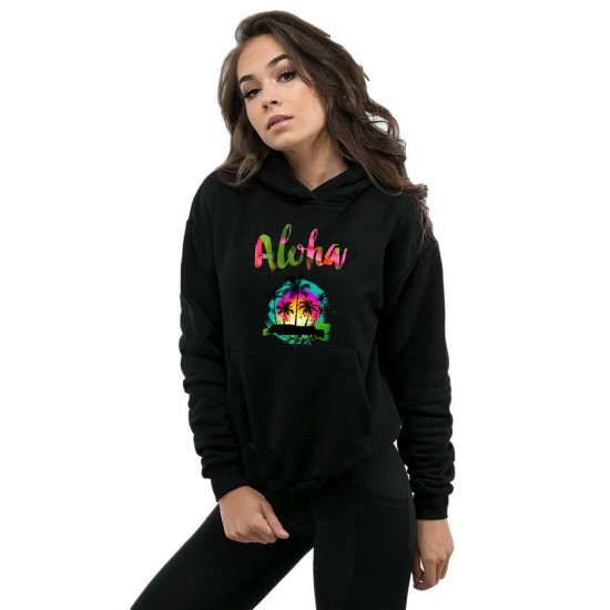Hanorac dama negru - Aloha Exotic Hanorac dama negru - Aloha Exotic