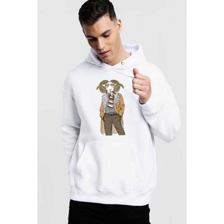 Hanorac Barbati Alb - Berbec Fashion Hanorac Barbati Alb - Berbec Fashion
