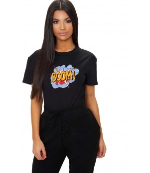 Tricou dama negru - Boom