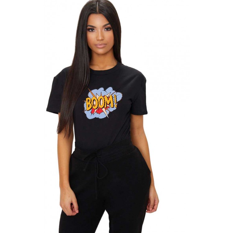 Tricou dama negru - Boom Tricou dama negru - Boom