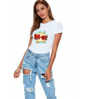 Tricou dama alb - Bye Bye
