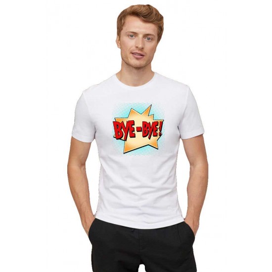 Tricou barbati alb - Bye Bye Tricou barbati alb - Bye Bye