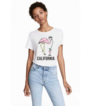 Tricou dama alb - California