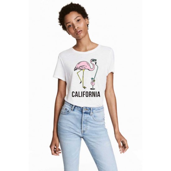 Tricou dama alb - California Tricou dama alb - California