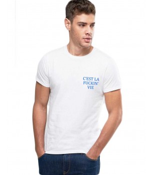 Tricou barbati alb - C'est la vie