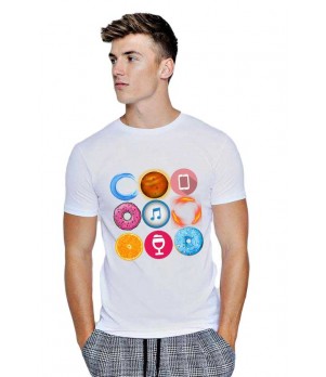 Tricou barbati alb - Circle