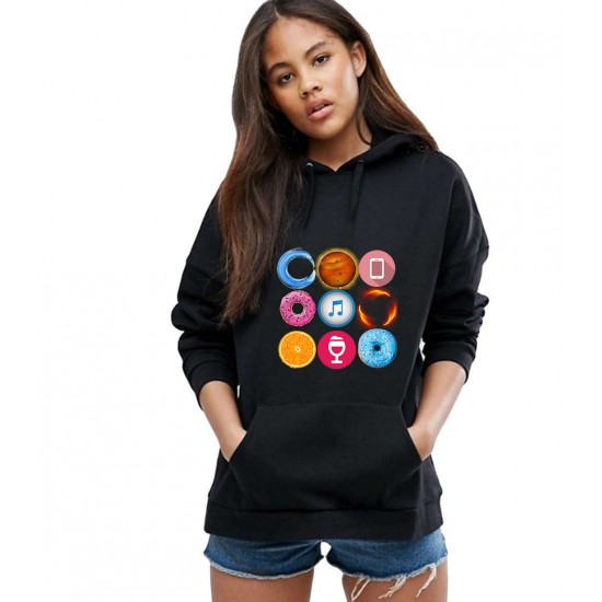 Hanorac dama negru - Circle Hanorac dama negru - Circle