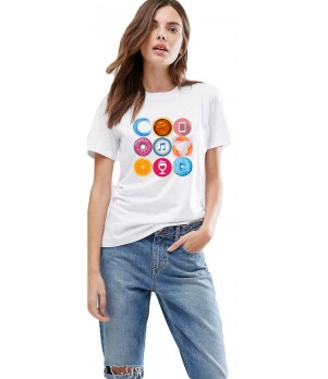 Tricou dama alb - Circle