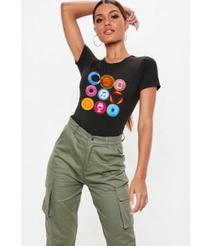 Tricou dama negru - Circle