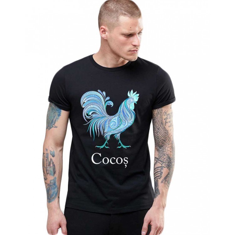 Tricou barbati negru - Cocos